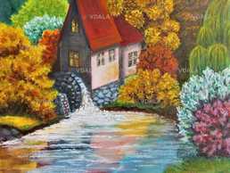 Авторская картина. Мельница в осеннюю пору. Холст, масло, 40*50 Авторская картина. Мельница в осеннюю пору. Холст, масло, 40*50 - VDALA.PRO
