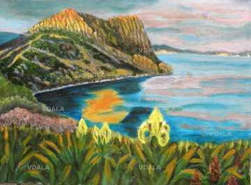 Картина авторская. Пейзаж Утро. Холст на подрамнике, масло - VDALA.PRO