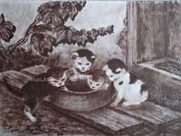 Картина Милые создания, масло, бумага, 30*40 см Картина Милые создания, масло, бумага, 30*40 см - VDALA.PRO