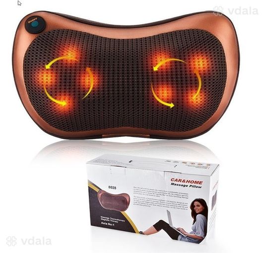 Масажер Подушка для спини і шиї Massage pillow GHM 8028 (Brown) - VDALA.PRO