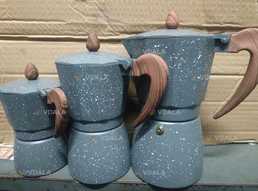 Кофеварка гейзерная алюминиевая, мраморная. - VDALA.PRO