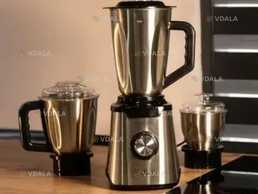 Блендер стаціонарний sokany sk-187 із трьома чашами 0,5/1/1,5 л, сталь - VDALA.PRO