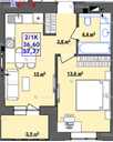 Продам Квартиру 36 м², 1 кімн., 4 поверх. - VDALA.PRO - 3