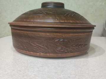 Жаровня пательня из глины круглая - VDALA.PRO