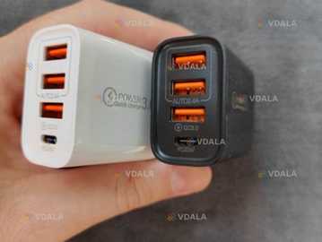 Зарядний пристрій для телефону 30W 3 usb + Type C pd - VDALA.PRO