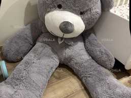 М'яка іграшка - плюшевий ведмедик. 2 метри. Сірий колір. - VDALA.PRO