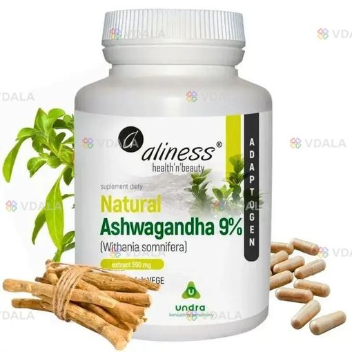 Ашваганда Алінес Aliness Natural Ashwagandha 560 мг 9% 100 капсул - VDALA.PRO