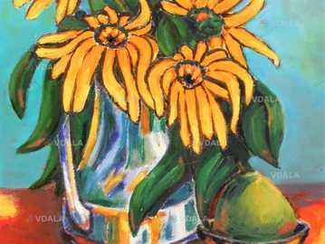 Картина Натюрморт с рудбекиями. Холст, масло, 30*40 см - VDALA.PRO