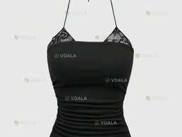 Чорний топ з імітацією мереживного бікіні y2k - VDALA.PRO