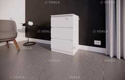 Комод білий в спальню без ручок на 3 ящика, шухляди - VDALA.PRO