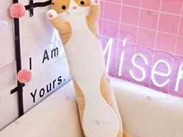 Мягкая плюшевая игрушка Длинный Кот Батон котейка-подушка 50 см - VDALA.PRO