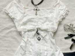 топ белый coquette лолита lolita y2k - VDALA.PRO