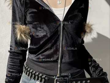 кофта y2k с мехом - VDALA.PRO