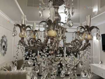 Кришталева люстра з оніксом - VDALA.PRO