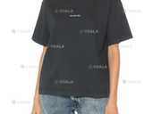 Футболка Acne Studios Logo cotton jersey T-shirt Slate Grey - VDALA.PRO