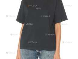 Футболка Acne Studios Logo cotton jersey T-shirt Slate Grey - VDALA.PRO