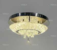 Стельова хромована люстра з прозорим кришталем - VDALA.PRO