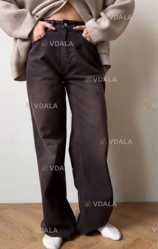 Продам джинси прямі з високою посадкою коричневого кольору - VDALA.PRO