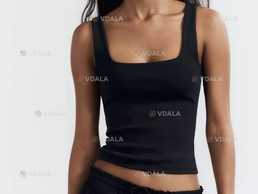 Топ із квадратним вирізом і широкими брителями, Zara - VDALA.PRO