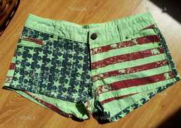 Шорти котонові жіночі американський стиль прапор - VDALA.PRO